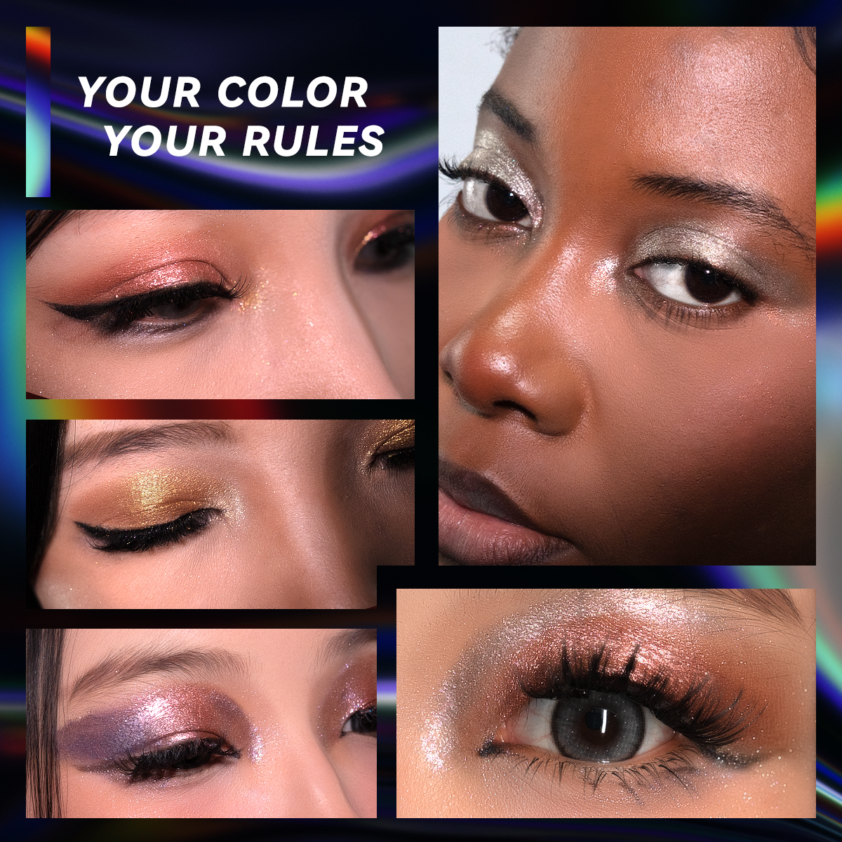 Nine-colored flashing eyes shadow