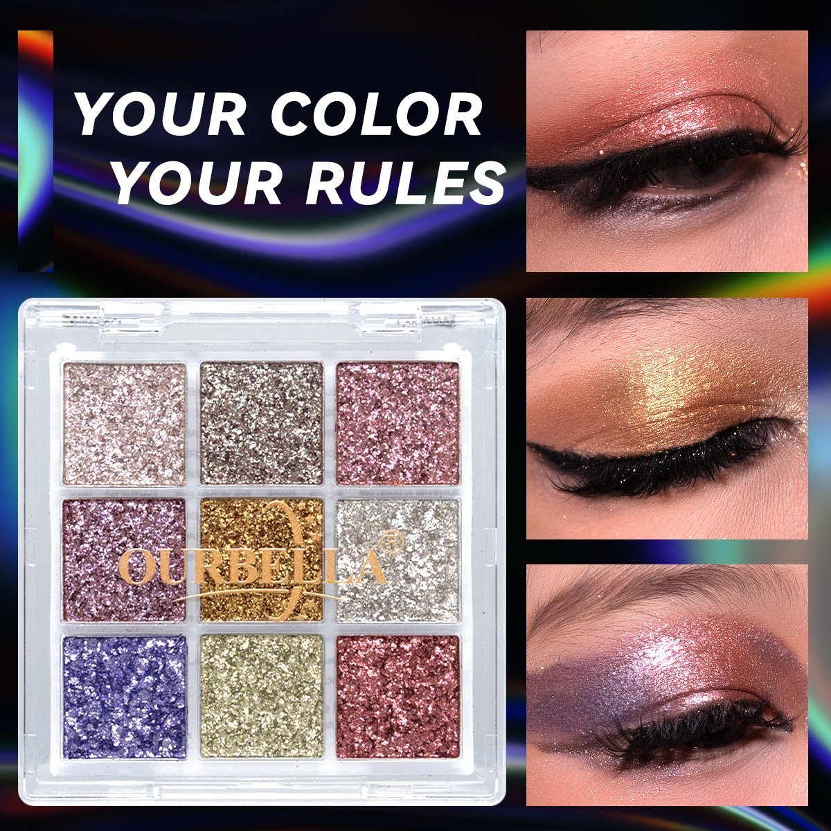Nine-colored flashing eyes shadow