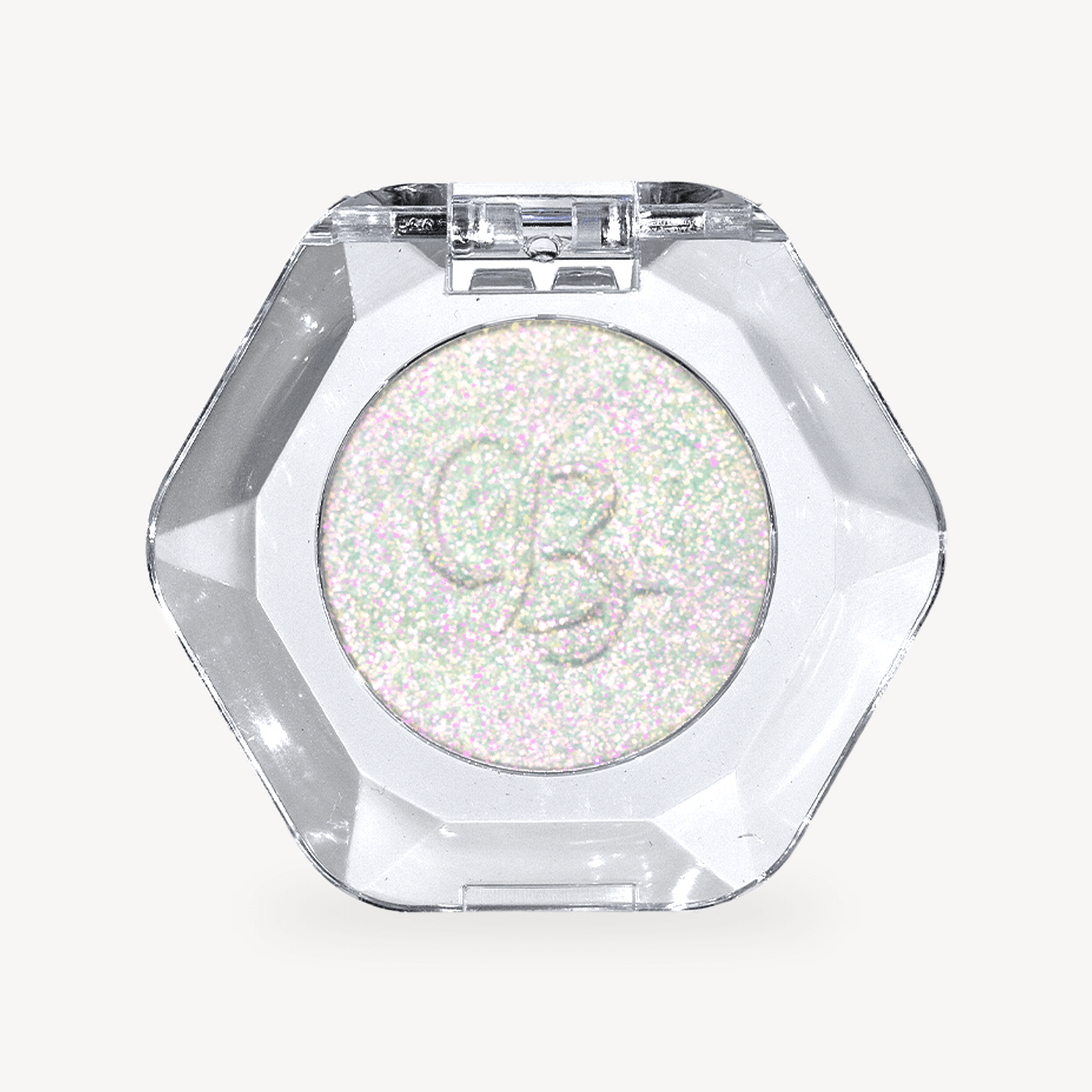 OURBELLA Afterglow Multichrome Single Eyeshadow with silver pink gold and pale green finger swatches
