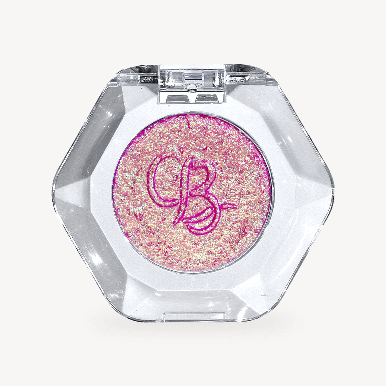 OURBELLA Aphrodite pink Multichrome Single Eyeshadow with blue and mint green finger swatches