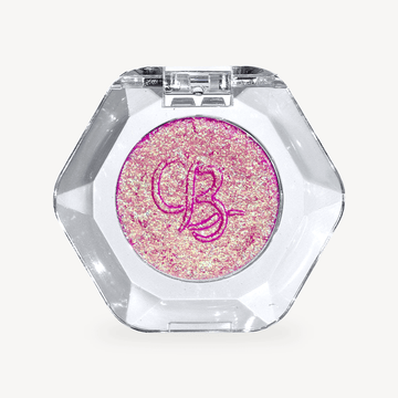 OURBELLA Aphrodite pink Multichrome Single Eyeshadow with blue and mint green finger swatches