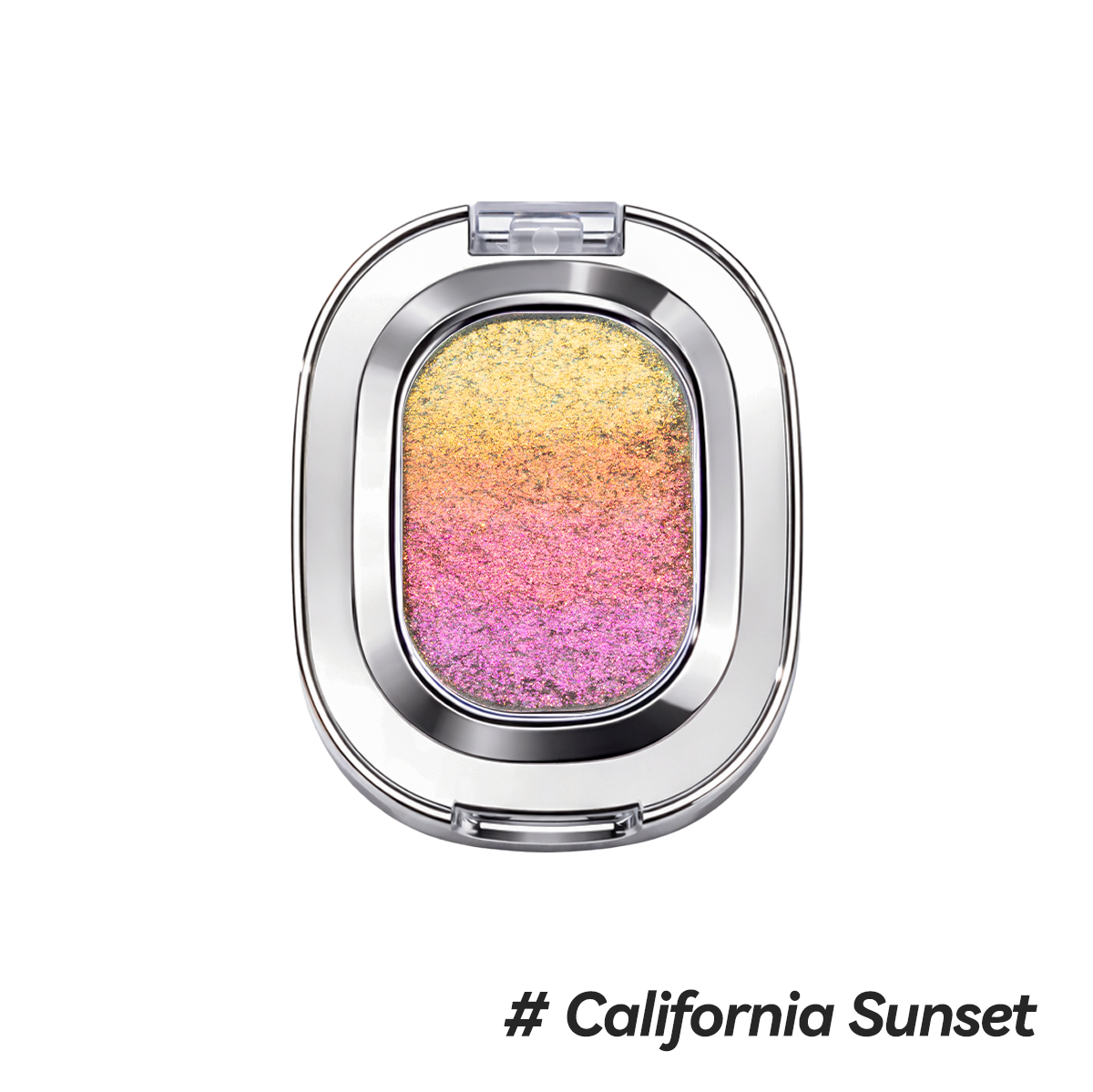 Radiant sunset-toned metallic multi-color gradient shimmer eyeshadow.