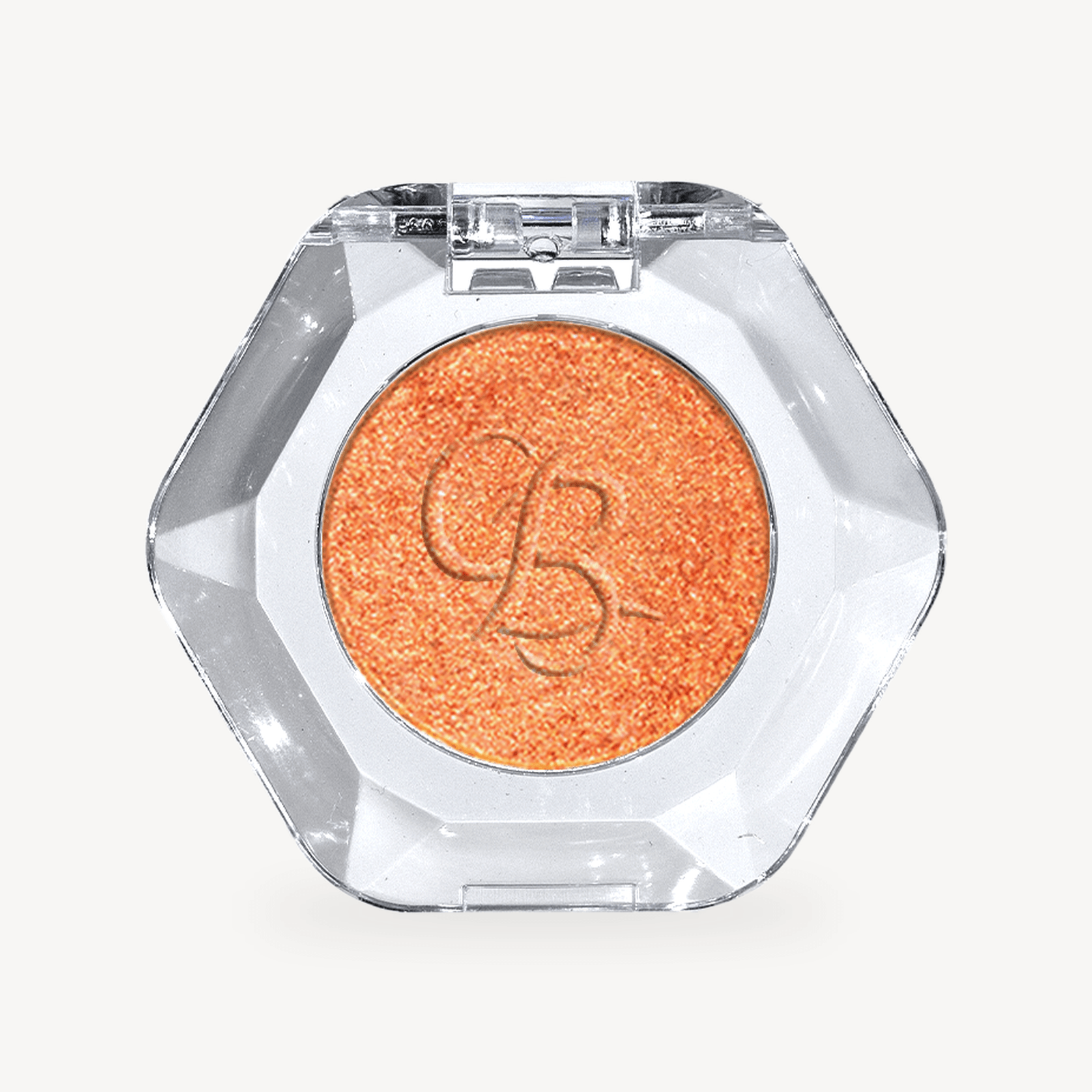 OURBELLA Elysian orange Multichrome Single Eyeshadow with copper peach and gold finger swatches