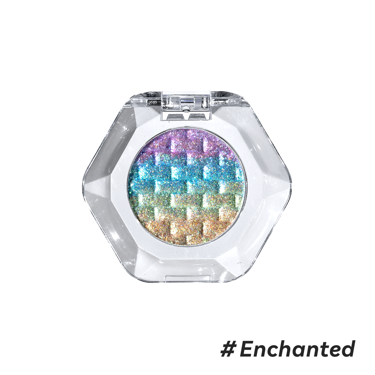 Whimsical pastel holographic glitter multi-color single eyeshadow pan by OURBELLA.