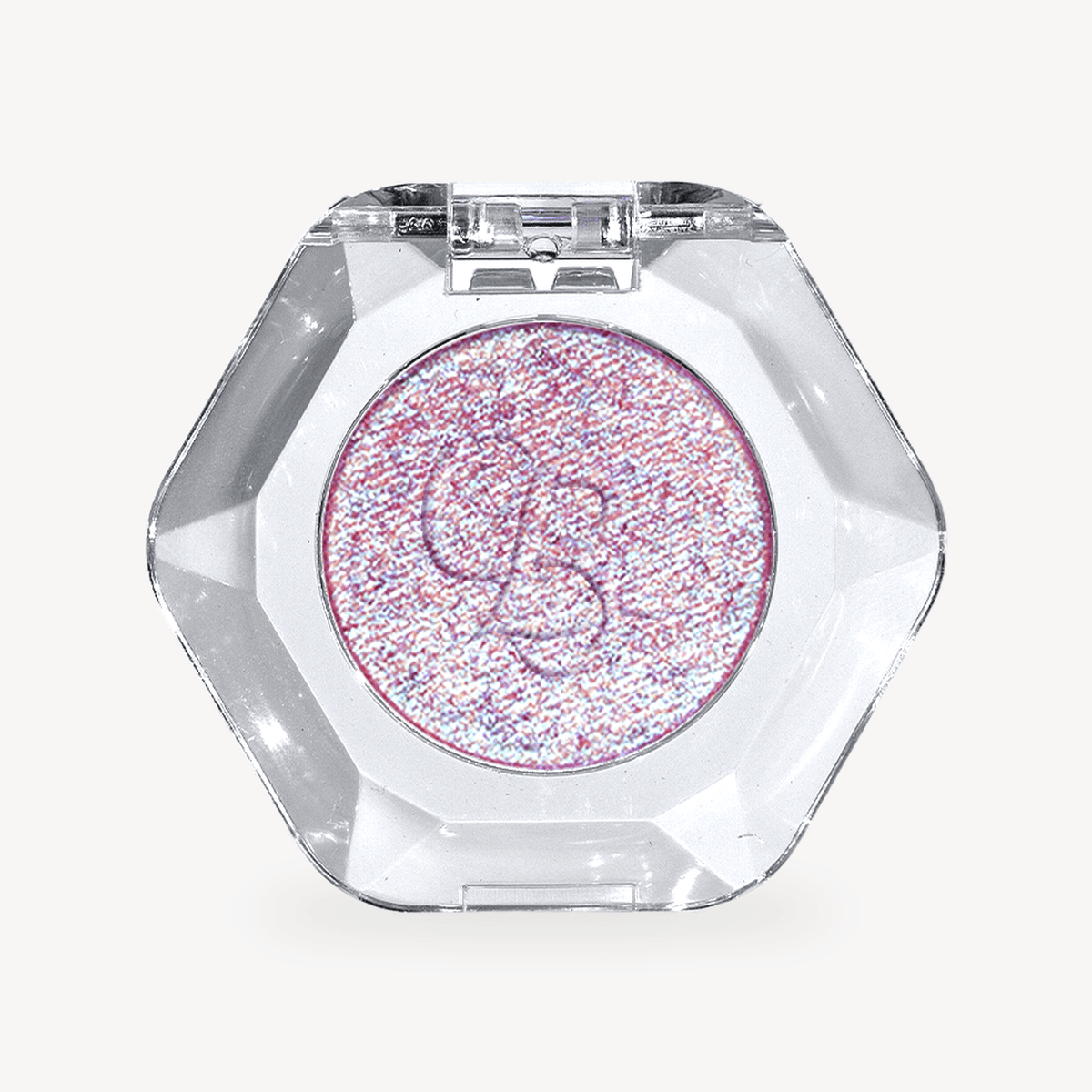 OURBELLA Lucid Dream Multichrome Single Eyeshadow with pink blue and aqua-green finger swatches