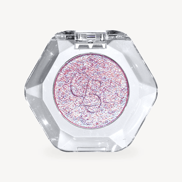 OURBELLA Lucid Dream Multichrome Single Eyeshadow with pink blue and aqua-green finger swatches