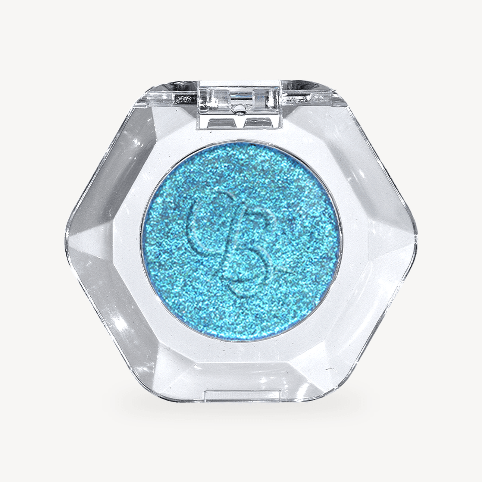 OURBELLA Mirage blue Multichrome Single Eyeshadow with turquoise cyan and violet finger swatches