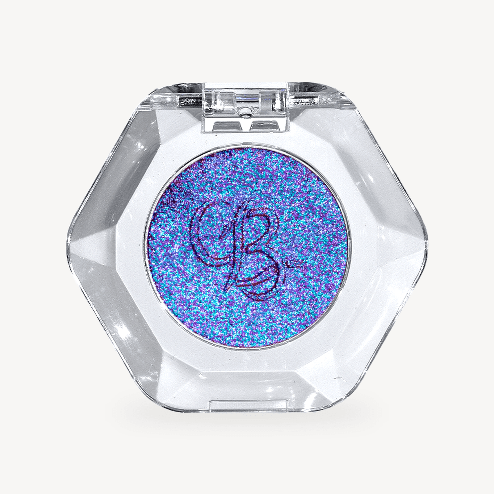 OURBELLA Mysterio blue Multichrome Single Eyeshadow with cyan violet and magenta finger swatches