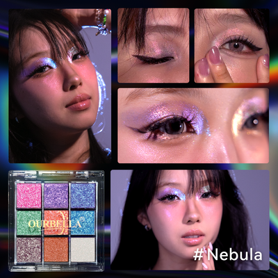 Makeup Set Duochrome Eyeshadow palette & Holographic Glitter Lipgloss