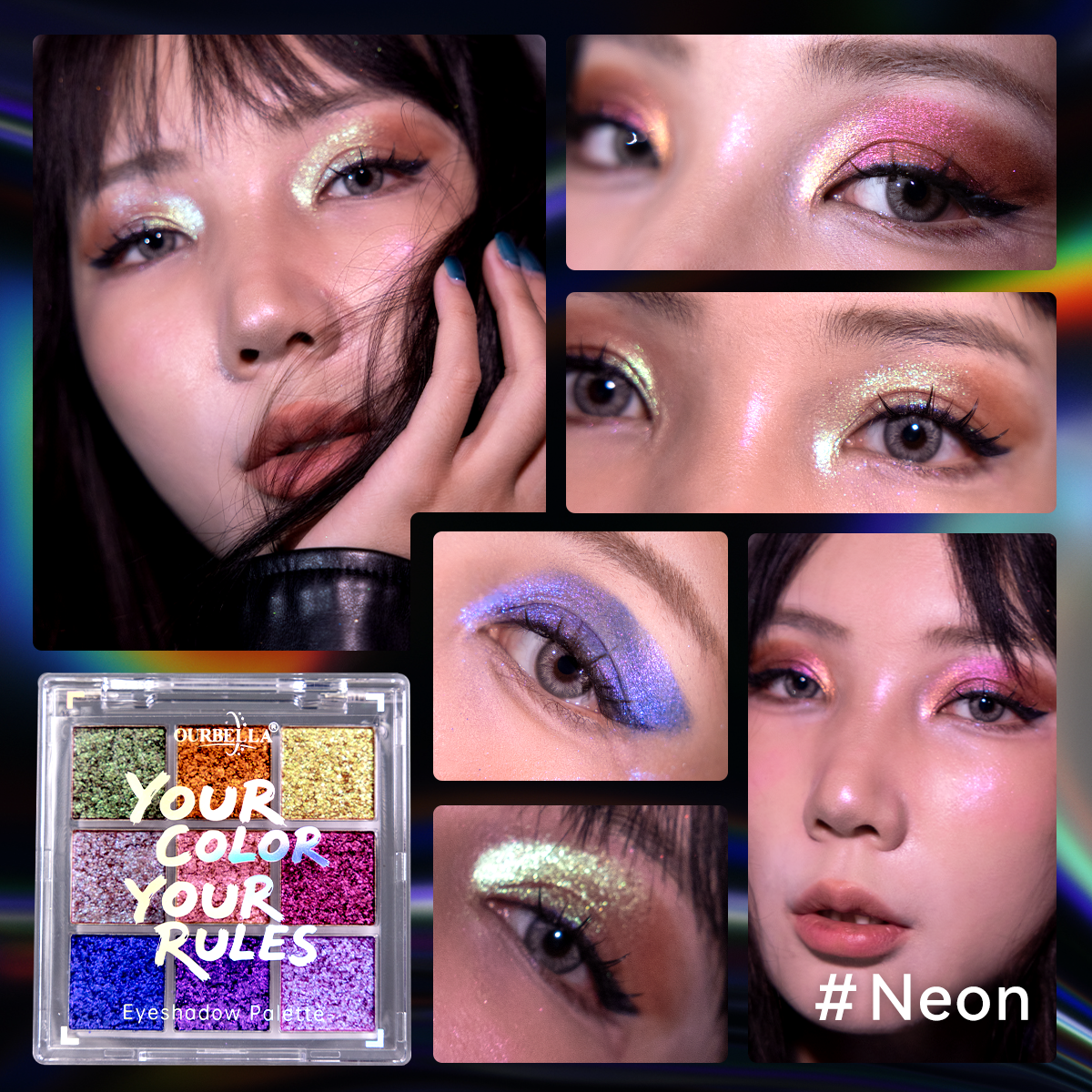 Makeup Set Duochrome Eyeshadow palette & Holographic Glitter Lipgloss product image 8