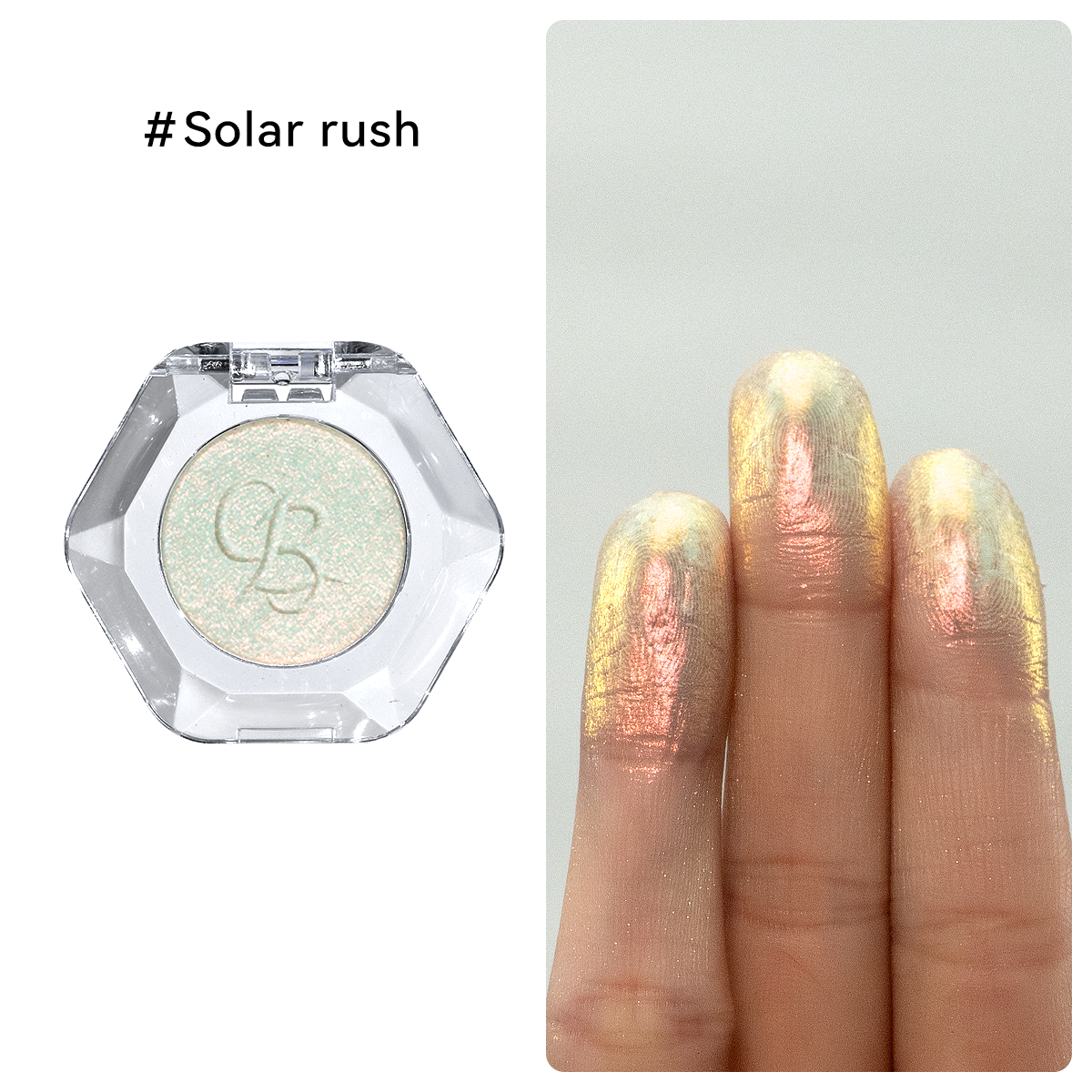 Radiant chameleon pinkish gold shimmer single eyeshadow by OURBELLA.