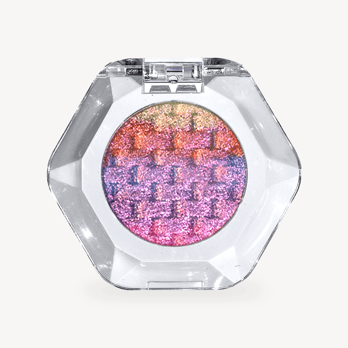 OURBELLA Spectral Rainbow Highlighter with peach-gold pink lilac and cool blue sections