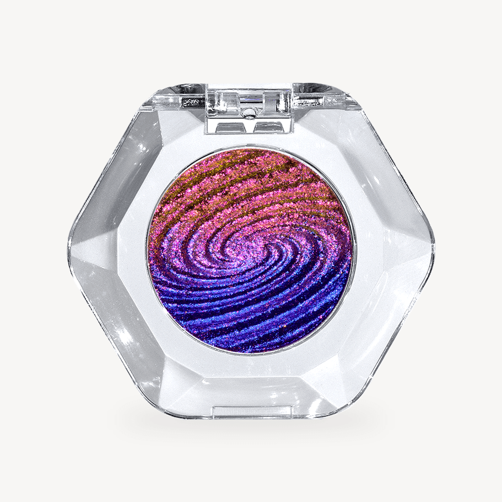 OURBELLA Starborn Velvet purple Multichrome Eyeshadow in a clear faceted compact