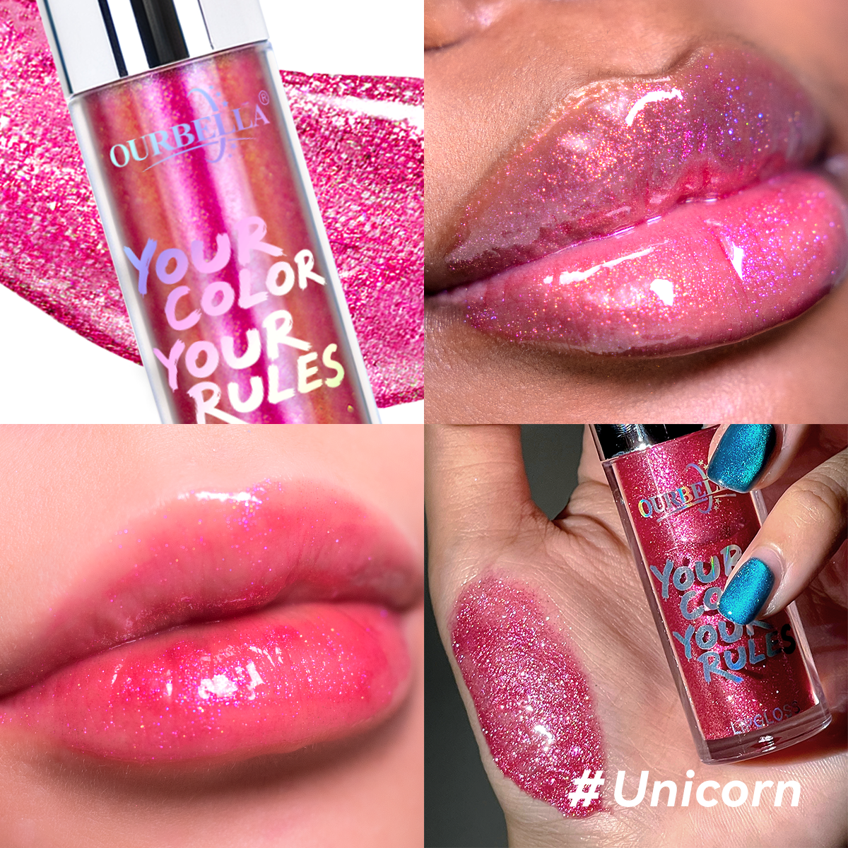 Makeup Set Single Multi-chrome Eyeshadow & Holographic Glitter Lipgloss