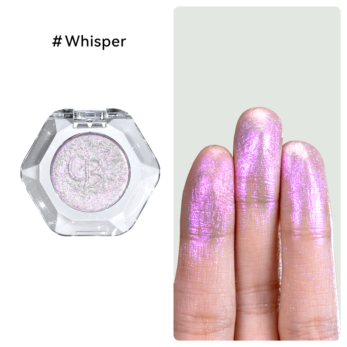 Soft lavender and silver shifting duochrome eyeshadow swatch by OURBELLA.