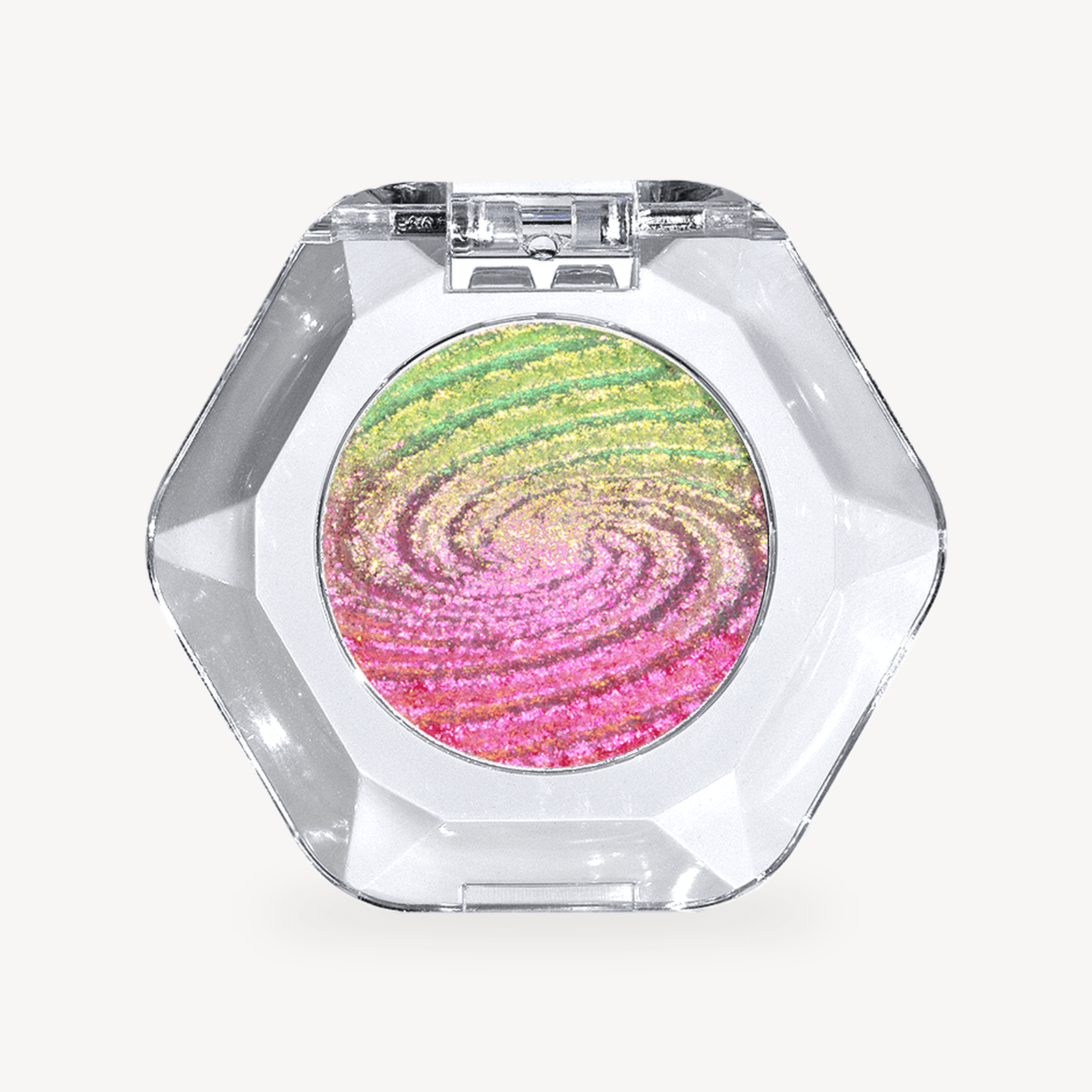 OURBELLA Wishing Nebula pink Multichrome Eyeshadow in a clear faceted compact