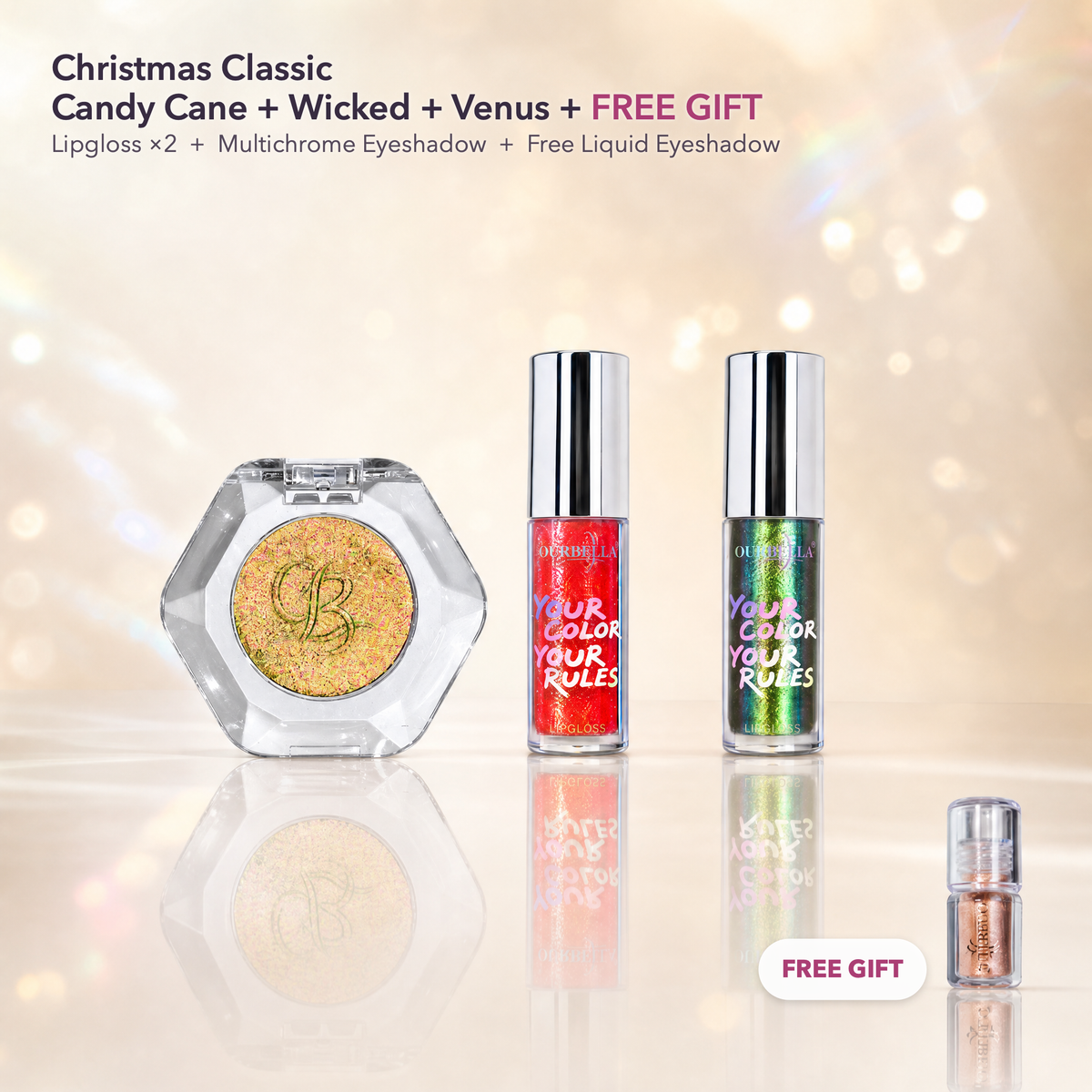 Christmas Classic 3-Piece Eye & Lip Makeup Set product image 0