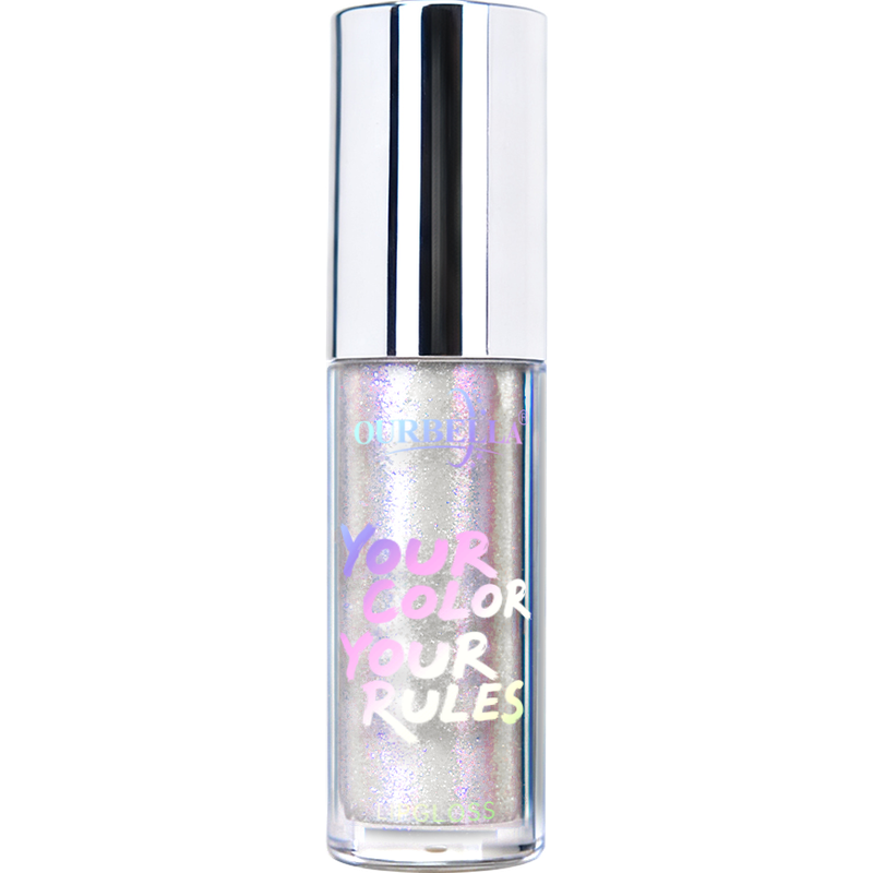 OURBELLA Fairydust shimmer lip gloss with pearly white, pale pink, and soft lilac shimmer