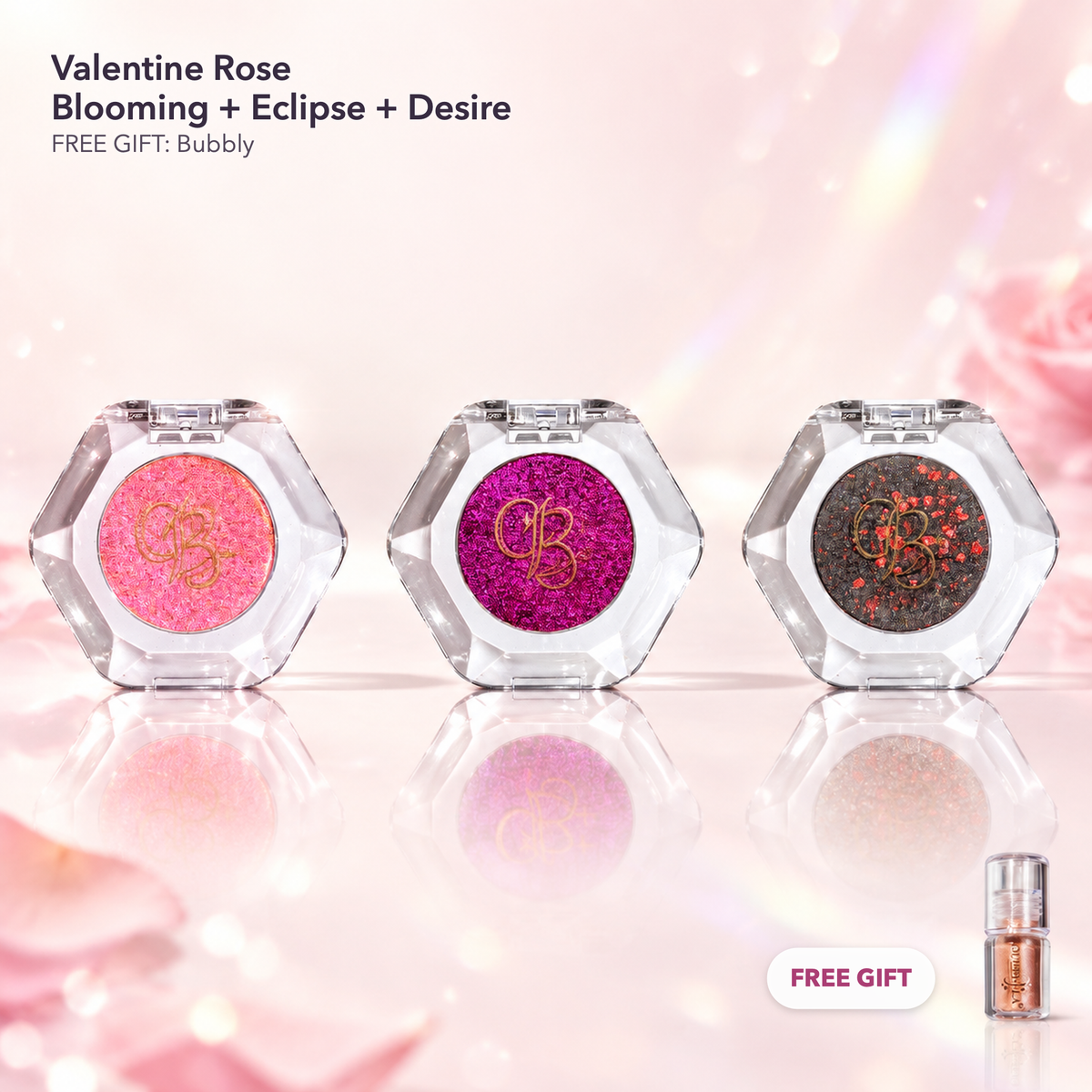 Valentine Rose 3-Piece Multichrome Eyeshadow Set product image 0